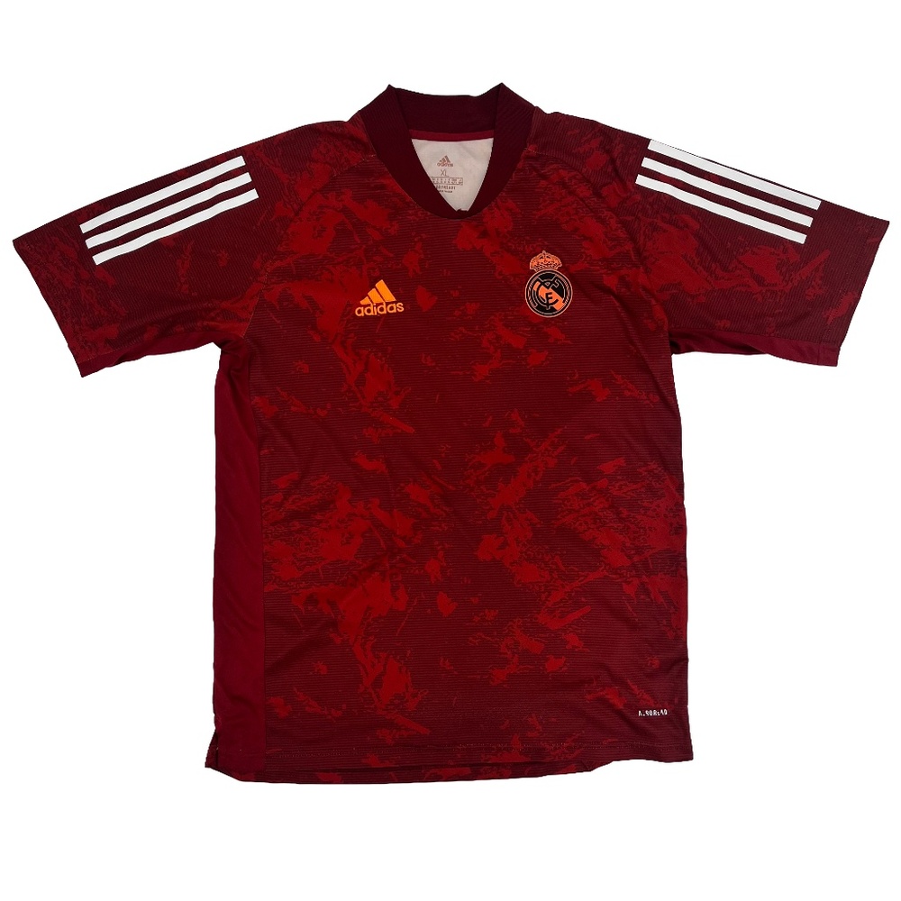 Adidas Unisex Size XL Real Madrid Aeroready Training‎ Jersey Red Short Sleeve